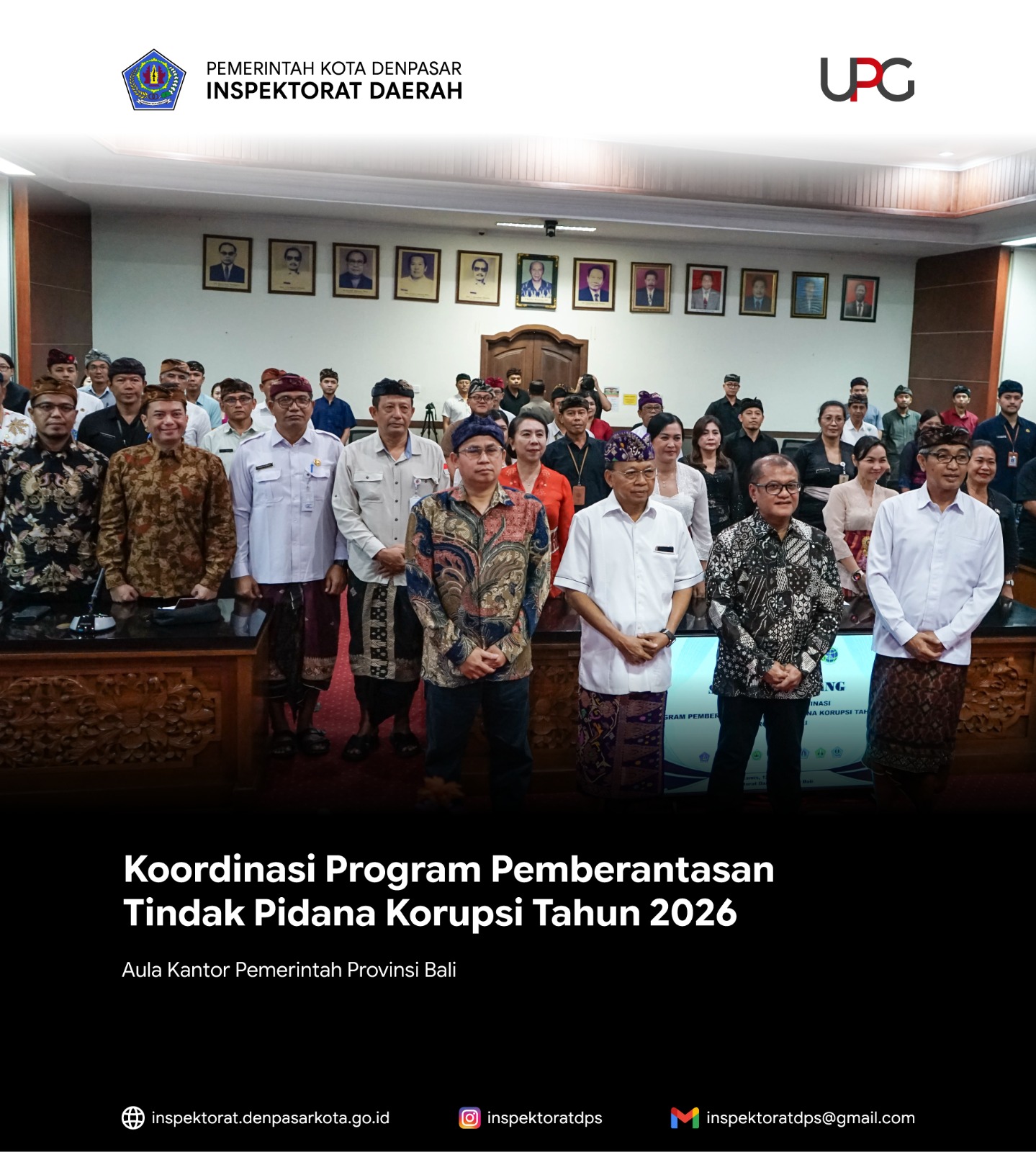 Rapat Koordinasi Program Pemberantasan Tindak Pidana Korupsi Tahun 2026.