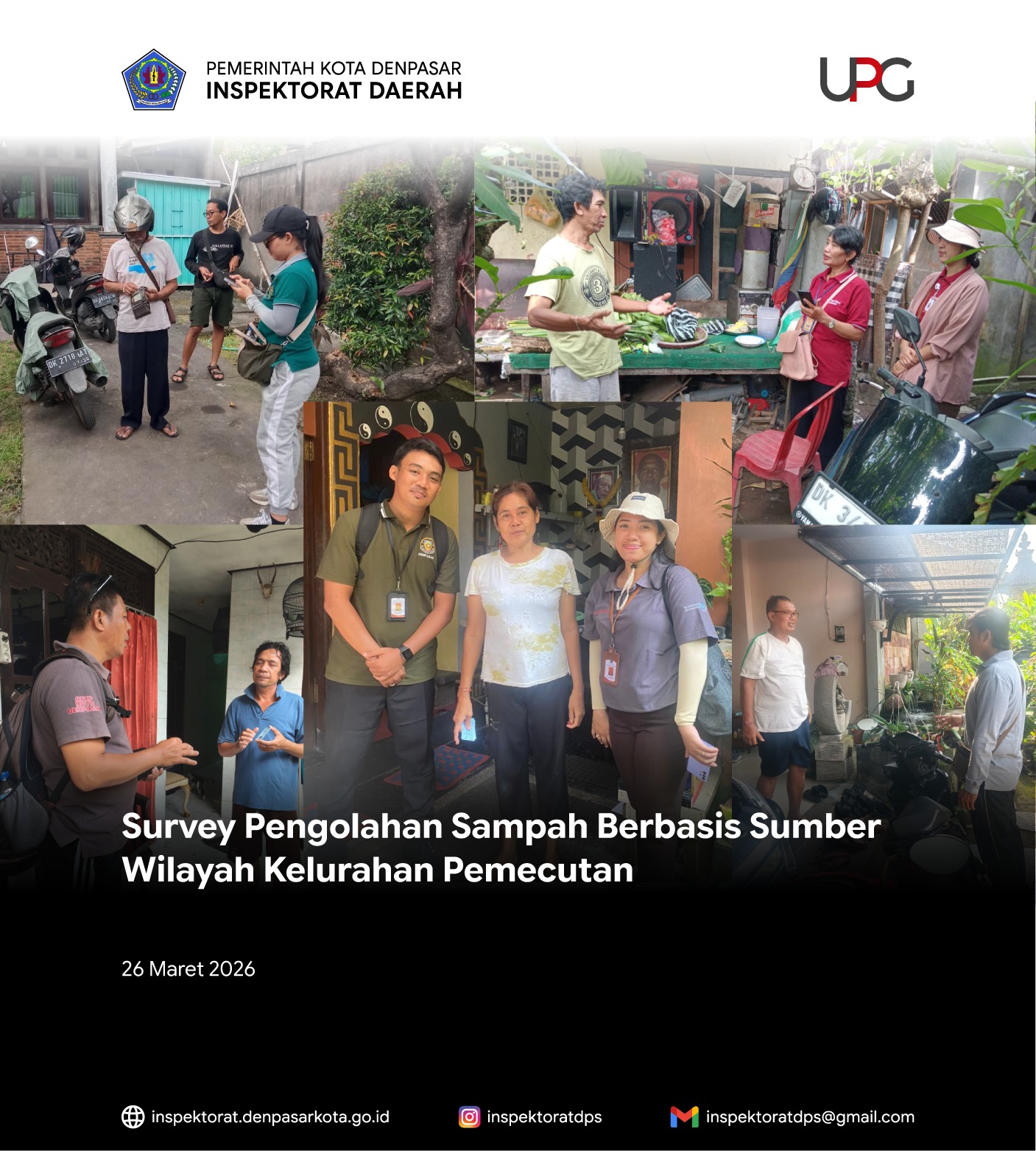 Kegiatan Survey Pengolahan Sampah Berbasis Sumber pada Wilayah Kelurahan Pemecutan.