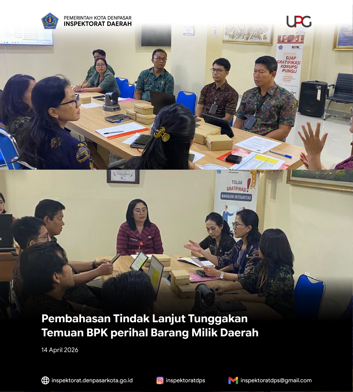 Pembahasan Tindak Lanjut Tunggakan Temuan Badan Pemeriksa Keuangan (BPK).