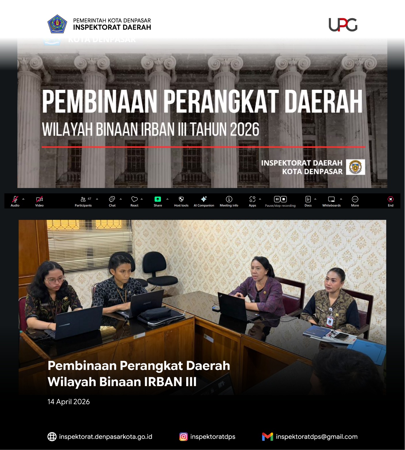 Pembinaan Perangkat Daerah Tahun 2026, Wilayah binaan Irban III.