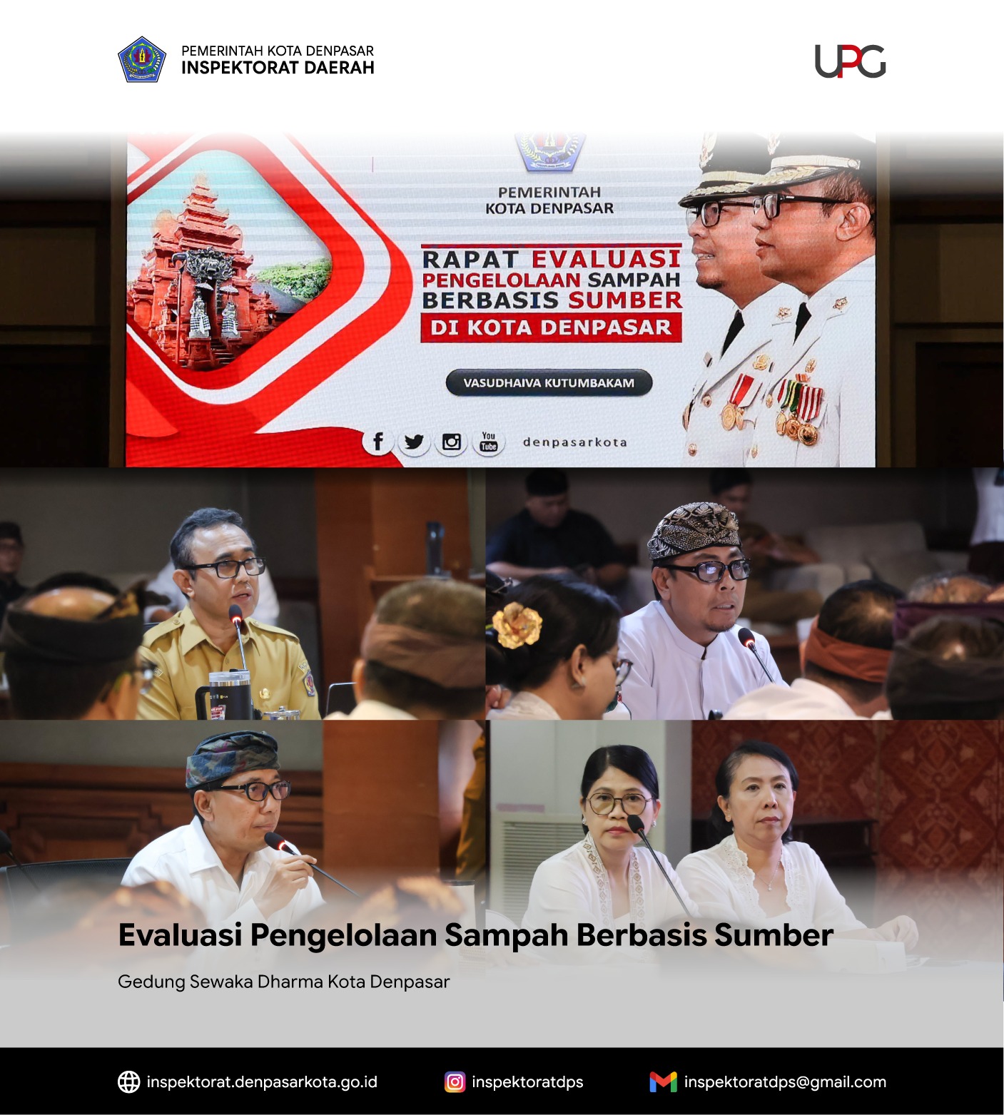 Rapat Evaluasi Pengelolaan Sampah Berbasis Sumber di Kota Denpasar.
