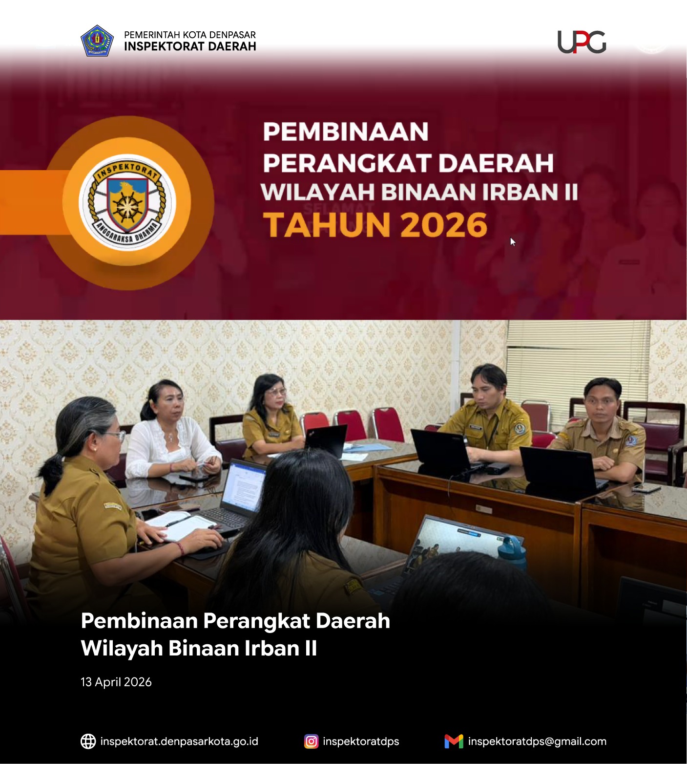 Pembinaan Perangkat Daerah Tahun 2026, Wilayah binaan Irban II.