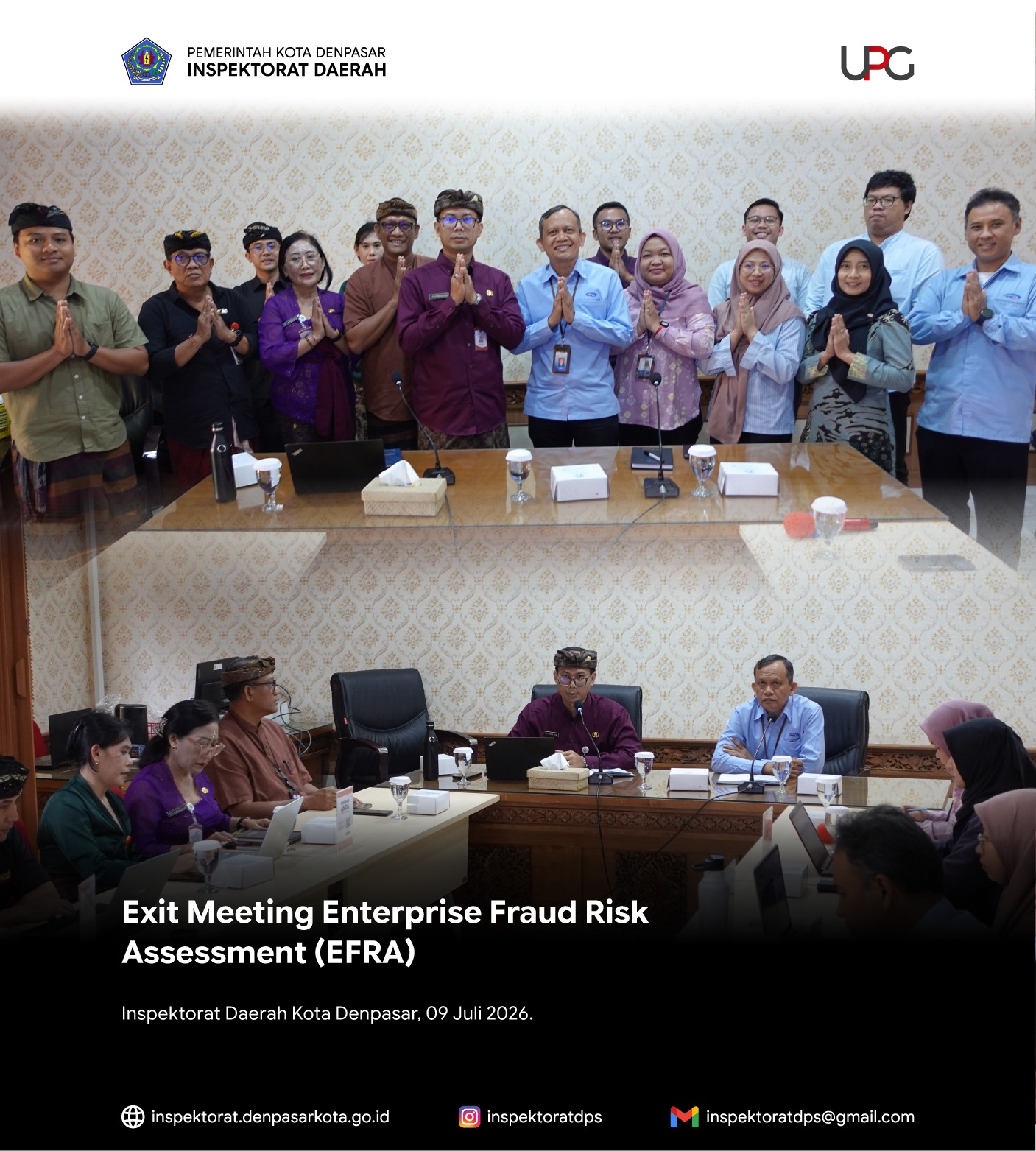 Exit Meeting Enterprise Fraud Risk Assessment (EFRA).