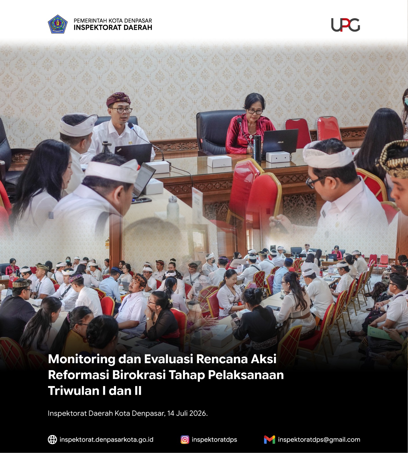 Monitoring dan Evaluasi Rencana Aksi Reformasi Birokrasi.