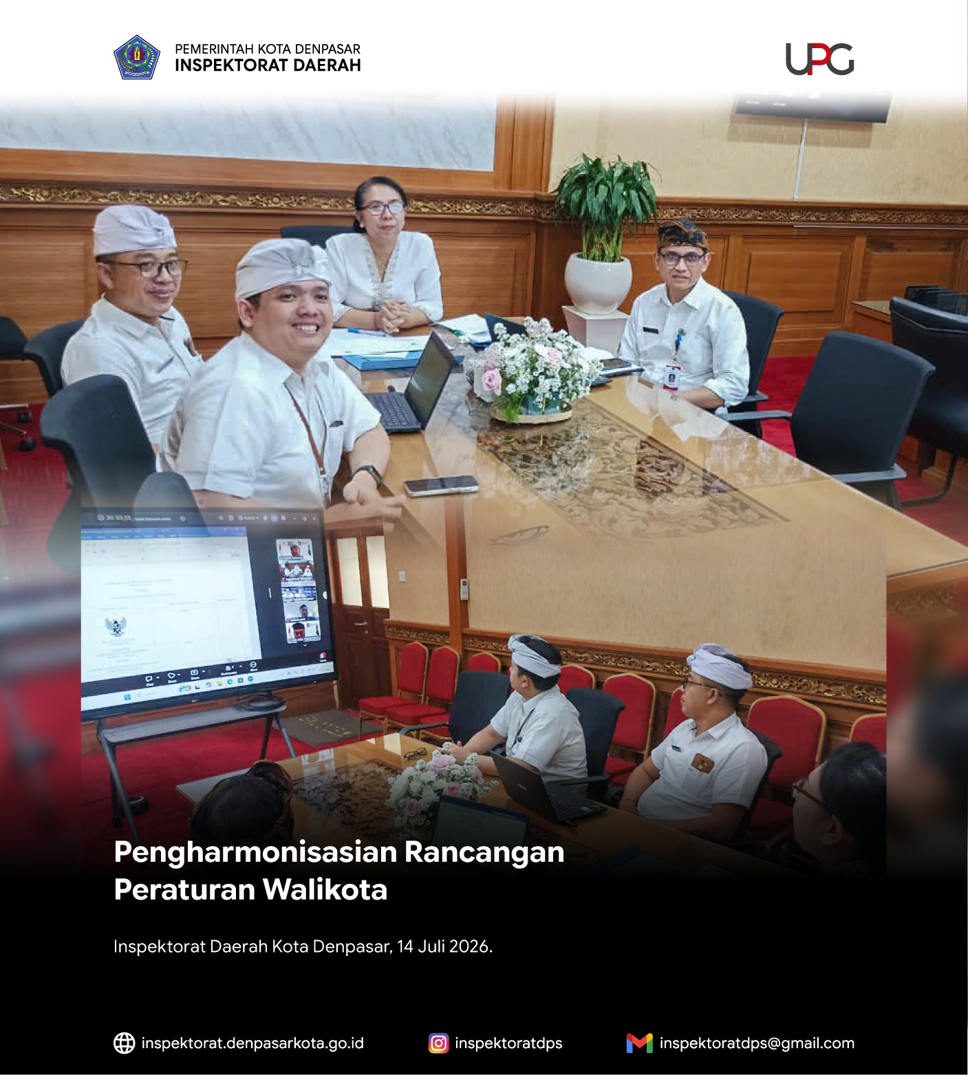 Rapat Pengharmonisasian Rancangan Peraturan Walikota.