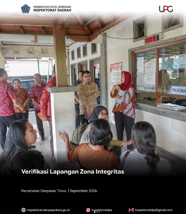 Verifikasi Lapangan Zona Integritas Kecamatan Denpasar Timur
